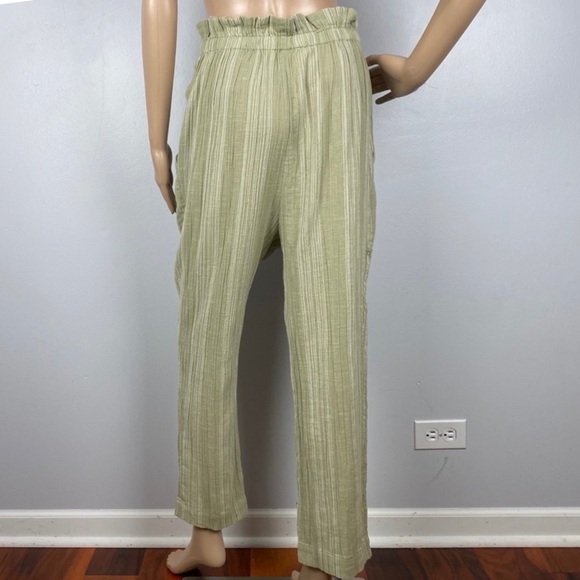 NEW FREE PEOPLE STRIPED HIGH WAIST CROPPED PANTS - Picture 8 of 9